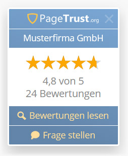 Gütesiegel für Website mit Kundenbewertungen